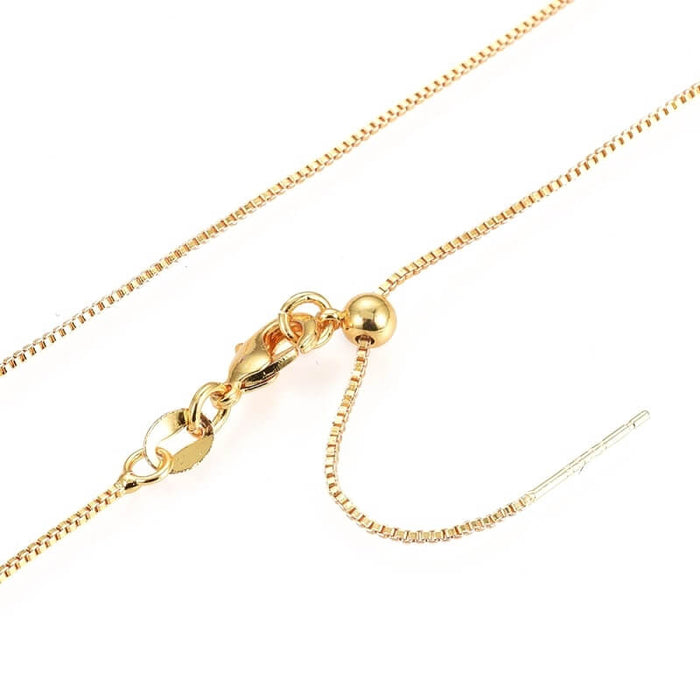 Chain Extra Fine Square Necklace 0.8mm Silver 925 Flash Gold 40cm (1)