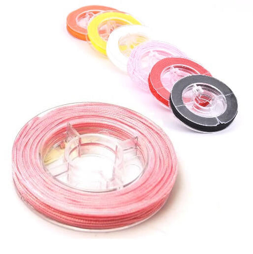 Buy Nylon braided cord - 0.8mm - Rose - 8m coil (1)