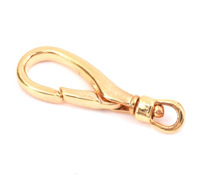 Mousqueton Clasp With Turning Attachment, 30mm, Golden Flash Plating (1)
