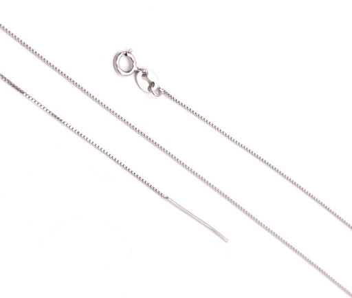 Buy Chain Fine Necklace Square 0.8mm Silver 925 Rhodium Platinum for Pearls 45cm (1)
