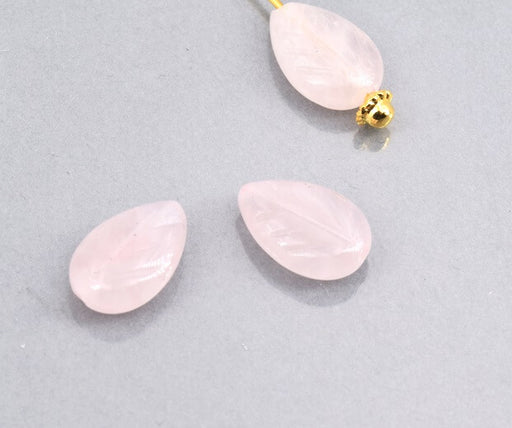 Buy Carved pearls pink quartz sheet 12x8mm, hole 0.8mm (4)