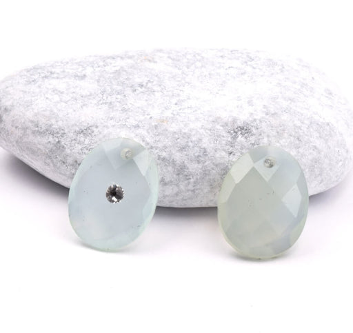 Vente Pendentif Perle Goutte Ovale Calcédoine à Facettes 19x15mm-0.9mm (1)