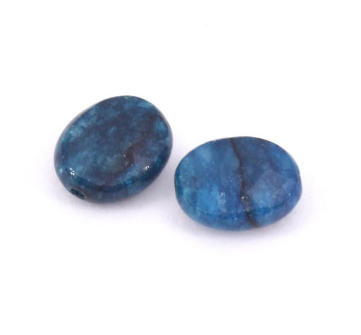 Acheter Perles ovales à facettes en Apatite bleu naturel 9x8mm, trou 0,8mm (2)