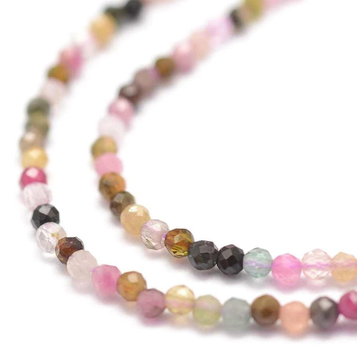 Tourmaline beads faceted 1.8mm (1 wire)