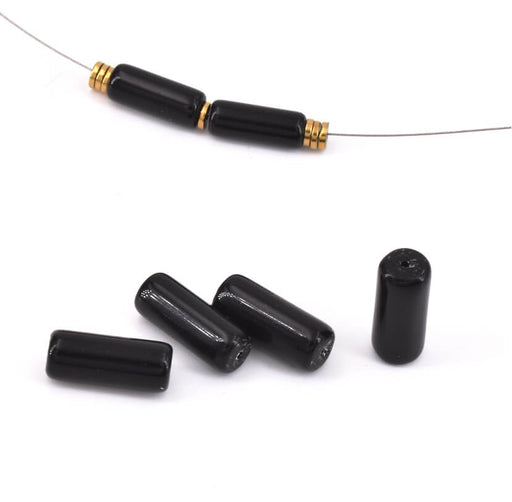 Buy Obsidian Beads Tube Cylinder 15x5mm - Hole 0.9mm (5)