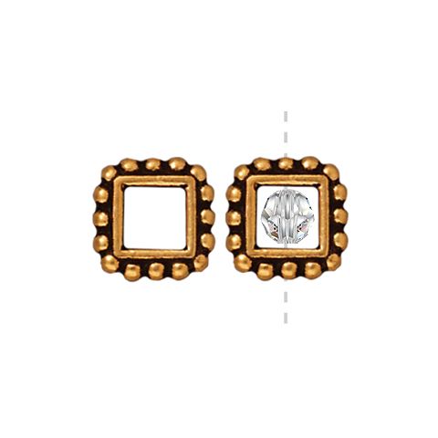 Buy Gold-plated square pearl gold-plated metal 11mm (1)